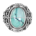 Latest Design Tibetan Turquoise Gemstone 925 Sterling Silver Ring